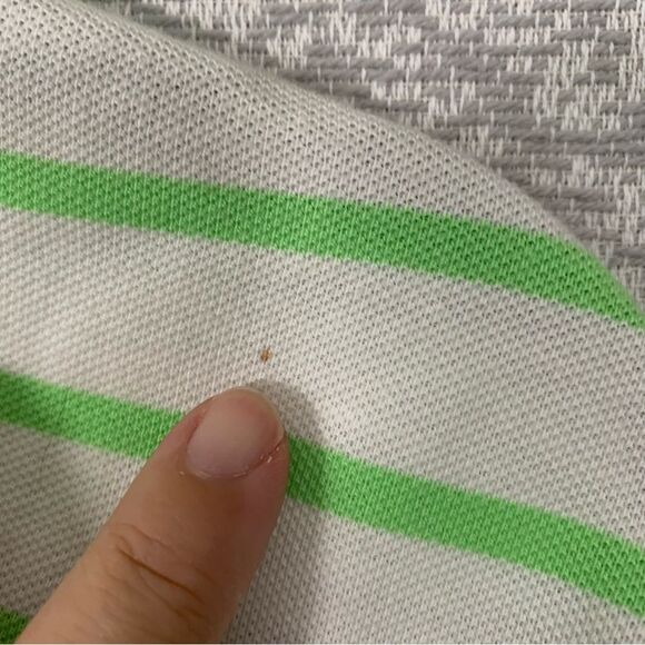 POLO by RALPH LAUREN Men's Short Sleeve Green & White Stripe Polo Shirt Med #970 - Picture 7 of 9